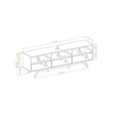 Modern Scandi 3-Door Low Profile TV Stand For TVs Up To 80 Inches Black - FrediZone